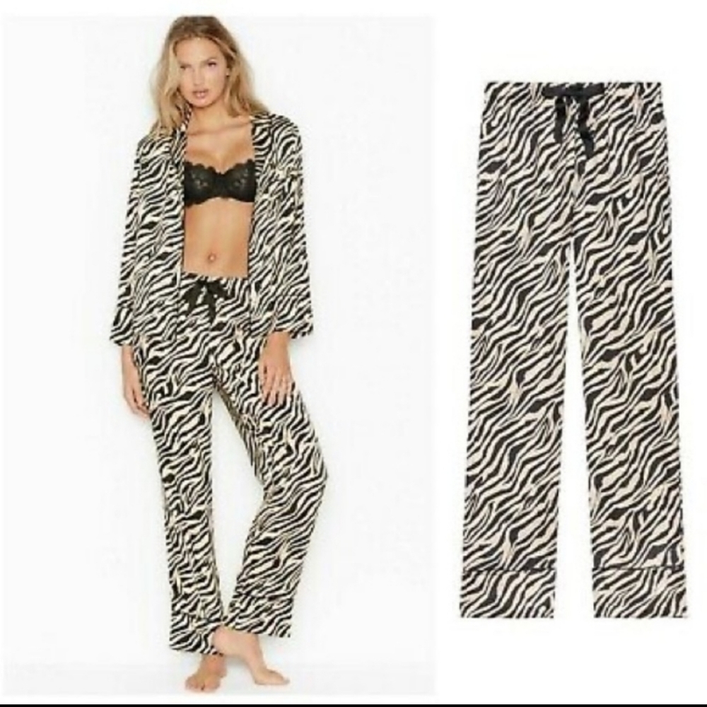 NWT Victoria's Secret Zebra Satin Pajama Pants